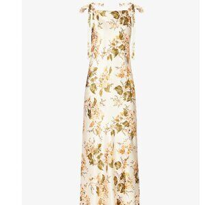 NWOT Reformation Aden Silk Dress in Bella | Ivory / Cream Floral Maxi Dress